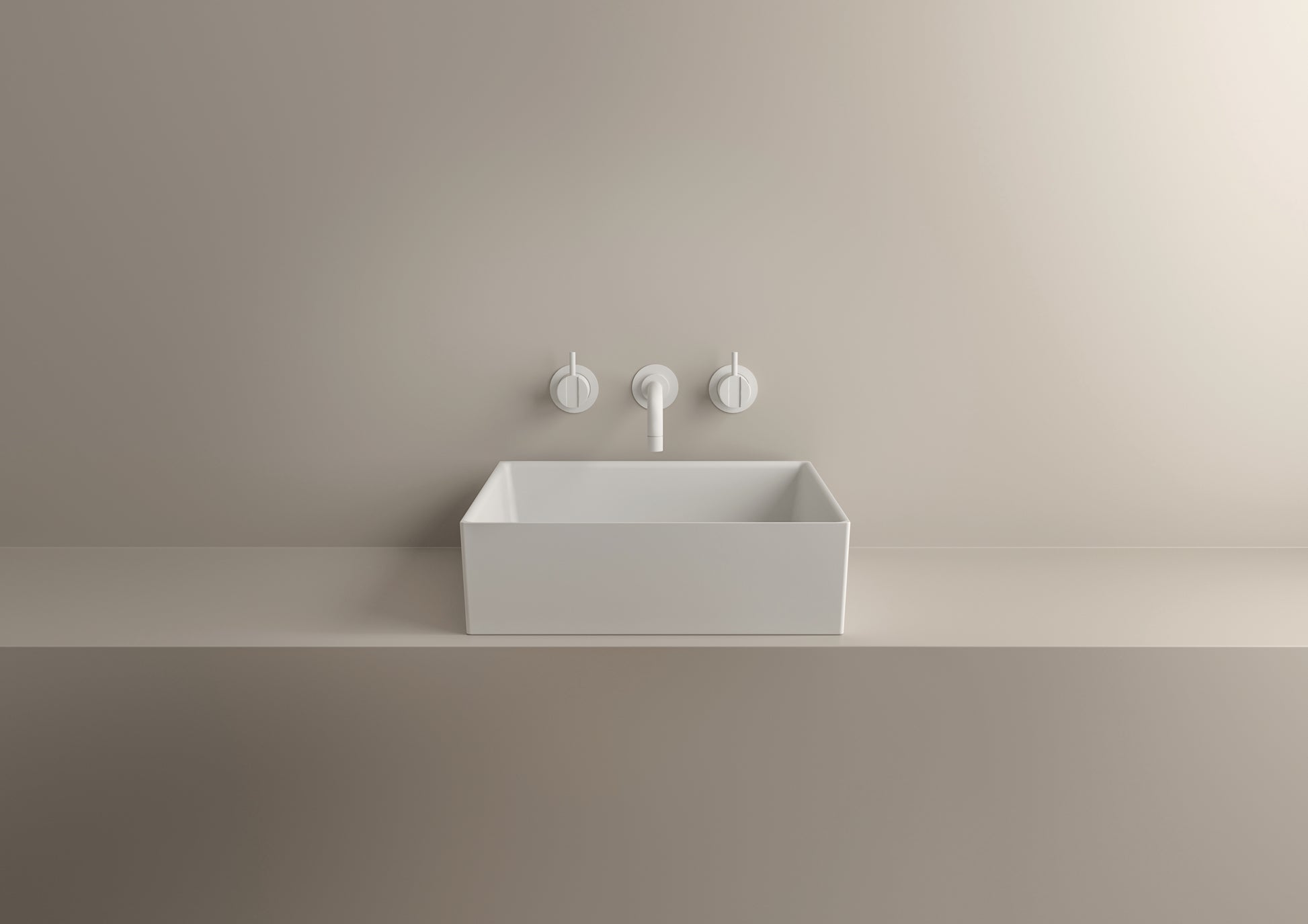 modernes, quadratisches Aufsatzbecken