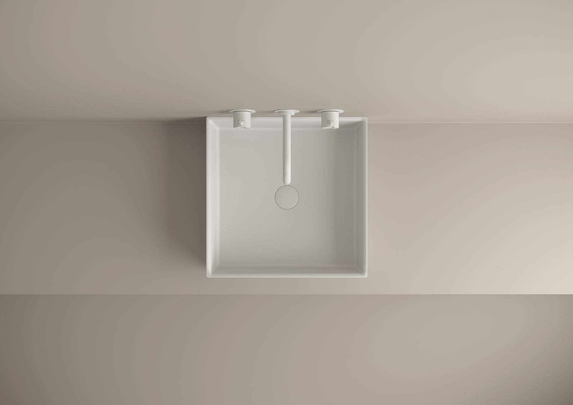 modernes, quadratisches Aufsatzbecken